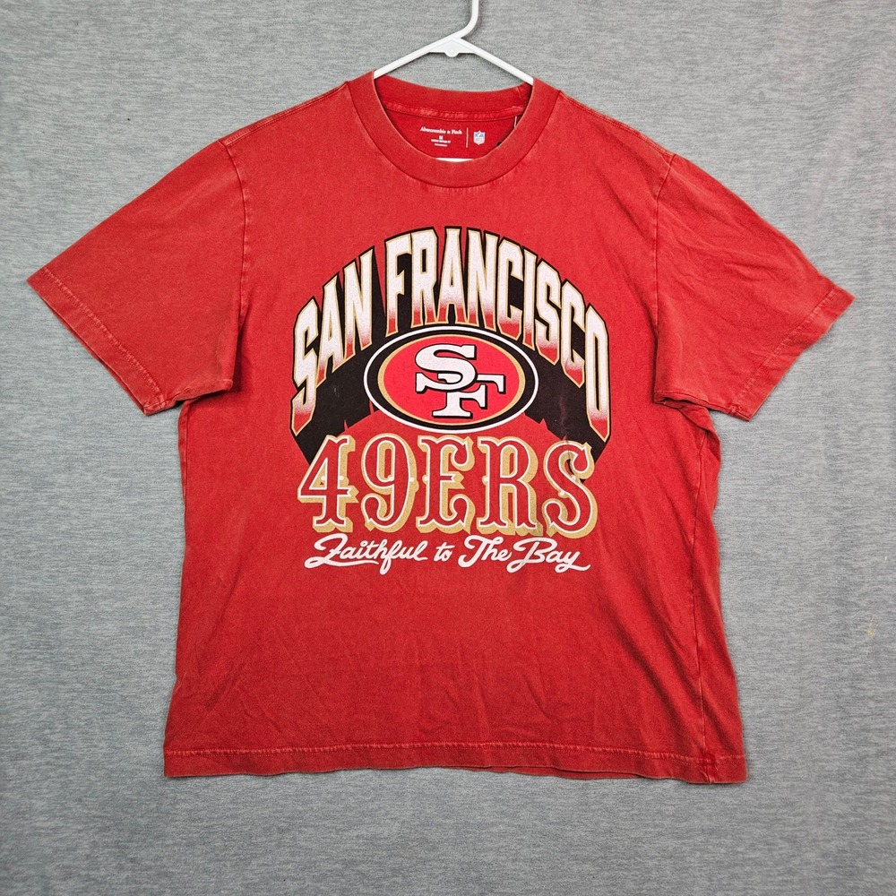 Abercrombie & Fitch NFL San Francisco 49ers Red Graphic Tee Shirt Mens Sz M NWT